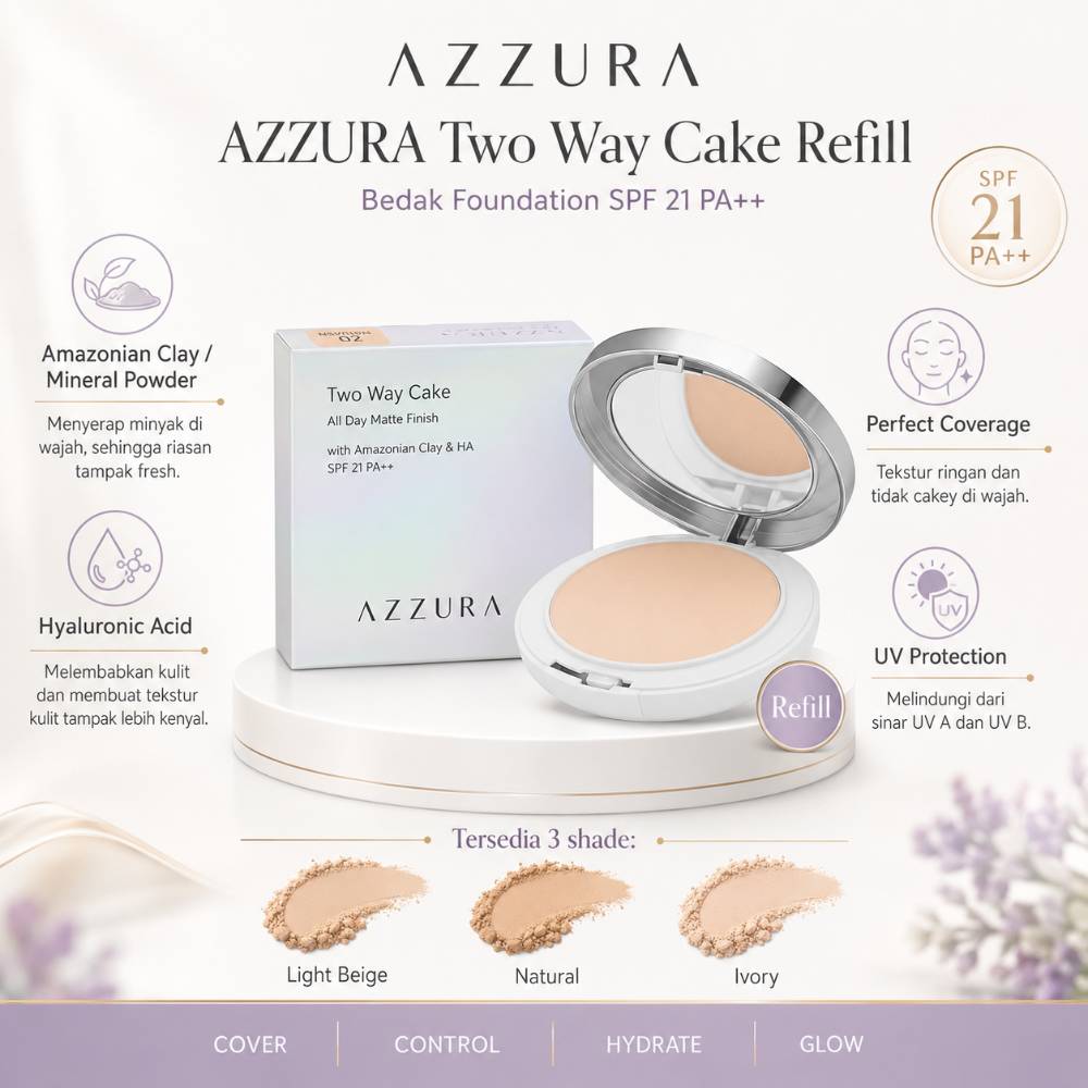 AZZURA Two Way Cake Bedak Foundation Spf 21 Refill